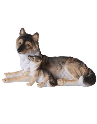 Wolf & Baby Statue
