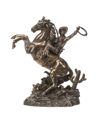 Cowboy Riding Horse Statue
