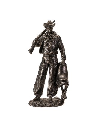 Cowboy with Saddle Statue