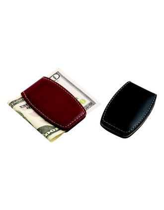 choice of brown or black leather money clip