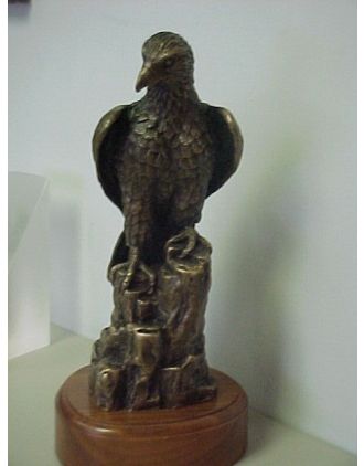 Perched Eagle - solid bronze