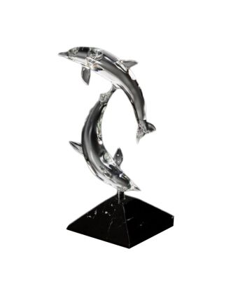 Crystal Dolphin Statue - having fun