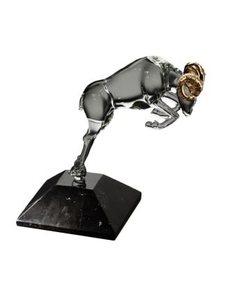 Crystal Ram with 22kt Gold Horns