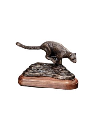 Cheetah Statue - Bronze, Made in USA - 3 sizes