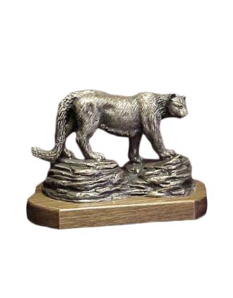 Bronze Cougar Statue - on alert!