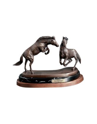 Magnificent Fighting Stallions Sculpture
