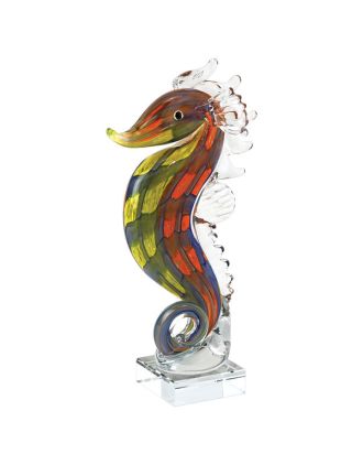 Seahorse glass statue