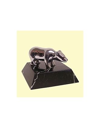 Silver Sleek Bear Paperweight-Statue