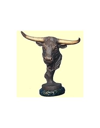 Brass Bull Head Statue