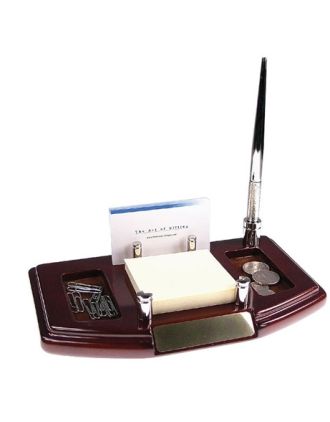 Desk Set: Business Card Holder, note pad holder, pen holder, two trays