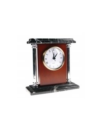 Black Marble Desk Clock - side view