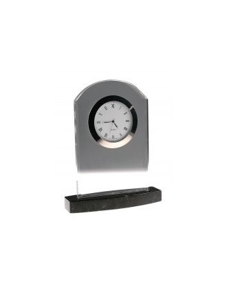 Crystal Clock with Black Marble Base
