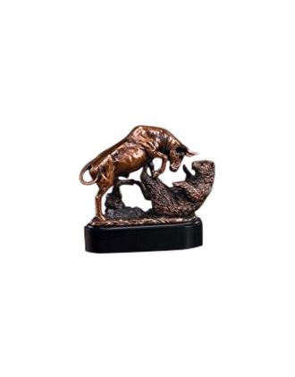 Wall Street Bull & Bear Statue 10"