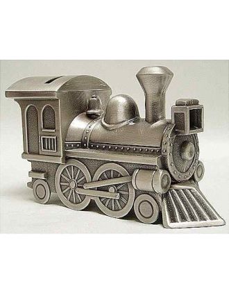 Train Locomotive Bank Pewter