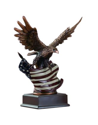 Patriotism PLUS! Eagle guarding American Flag - 3 sizes