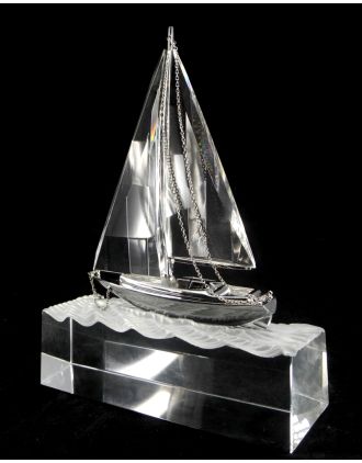 Sailboat on crystal base