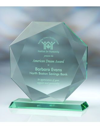 Diamond Award 3/4" jade glass 6, 8, 9"