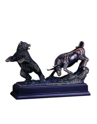 Bull & Bear Statue 13" Stay Away