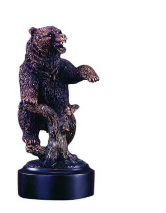 Bear Sculpture on Stump 7 inch
