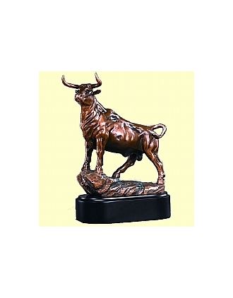 Full Alert Bull Sculpture