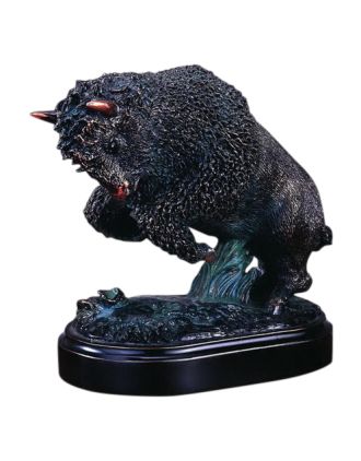 Aggressive Buffalo Statue 7" Customize
