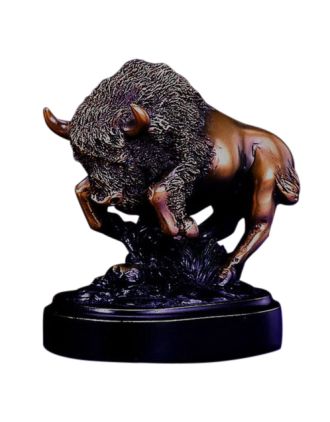 Charging Buffalo Statue 3-1/2" Customize