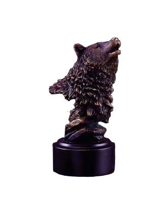 Bronze Wolf Bust