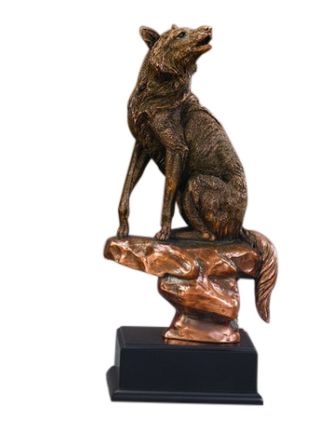 Perplexed Wolf Statue 12 inch