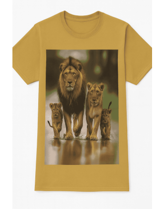 Lion Family on Gold t-shirt
