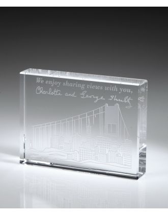 Flat edge crystal paperweight