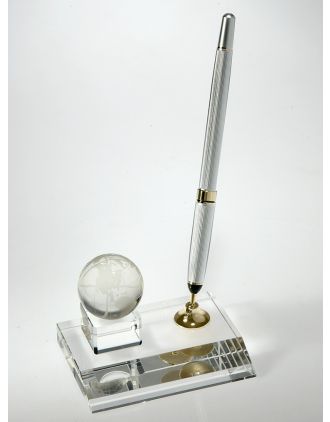 Crystal Golf Biz Card Pen Holder 4"