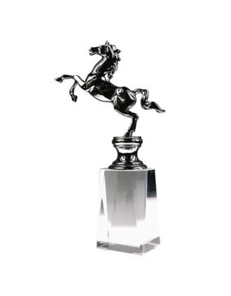 Excited Black Horse Statue
