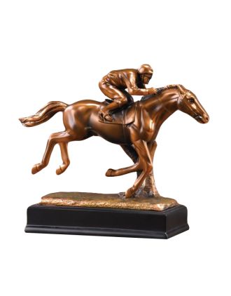 Racing to Win Horse Statue 11"