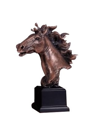 Bronze Horse Bust with Mane