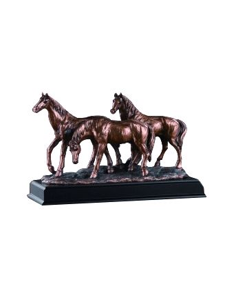 Together. Three Horse Statue 15"