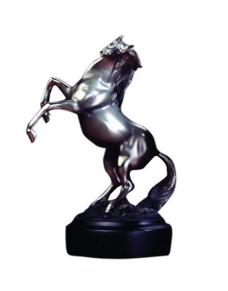 Pewter Rearing Horse 8"