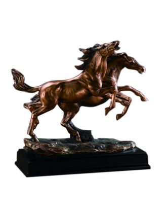 Enjoying Life! Two horse statue 15"
