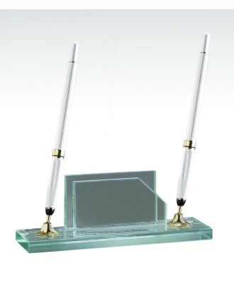 Two Pens 7" - Business Card Holder Jade Glass