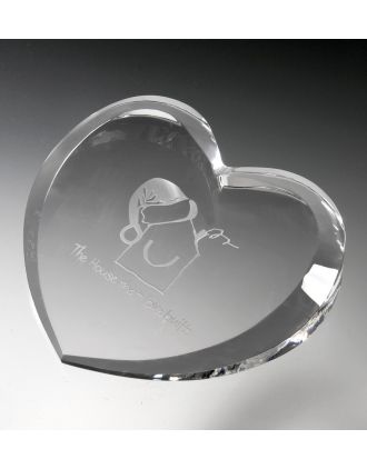Crystal Heart Paperweight 4"