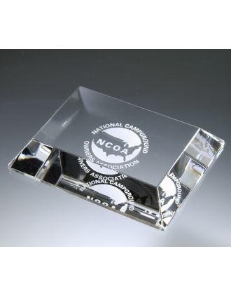 Mitered Edge Crystal Paperweight