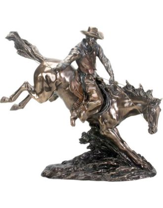 Cowboy on Bucking Horse Statue