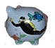 Scuba Diving Piggy Bank 8 inch Artist Original