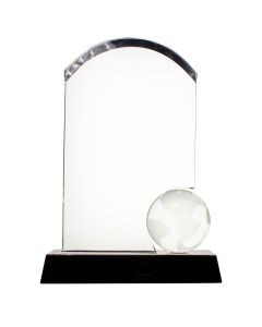 Global Award with 2" crystal globe in corner