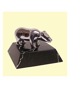Silver Sleek Bear Paperweight-Statue