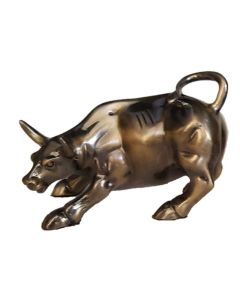 Wall Street Bronze Bull Sculpture 4 inch