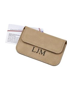 Tan Business Card Case - personalized