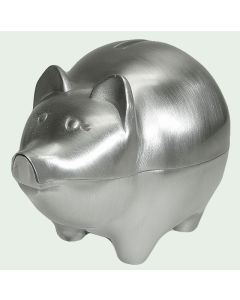 Large Pewter Piggy Bank