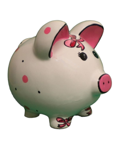 Pink Bows Piggy Bank
