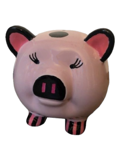 Polka Dot Piggy Bank for Girl 8"
