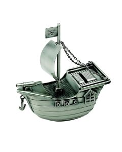 pirate ship pewter bank